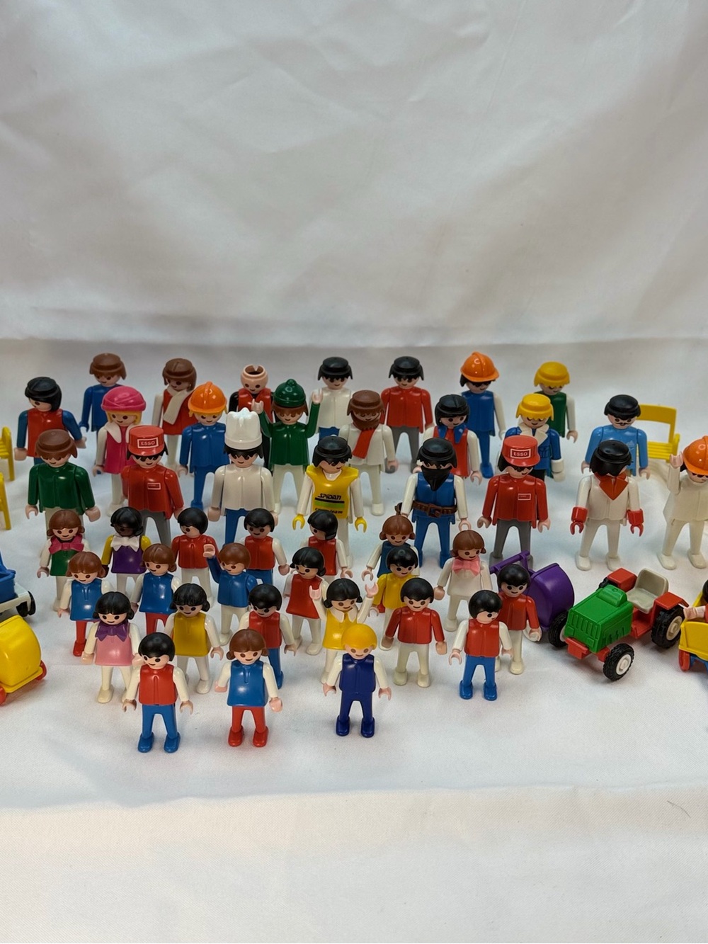 40+ Vintage Playmobil Geobra Figures Lot Esso SPIDAN Tractor Accessories